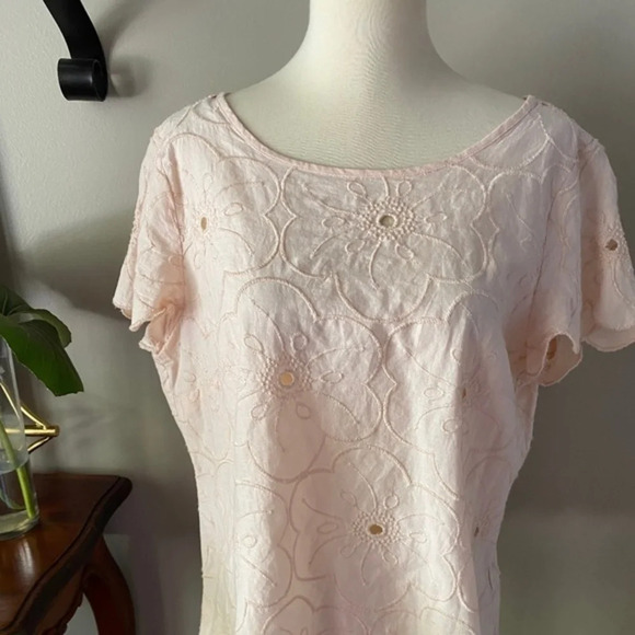 Loft Peach Floral Lace Top LP - Picture 3 of 4